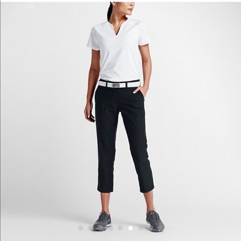 NEW NIKE GOLF tournament black dri fit crop pants Black Size 8
